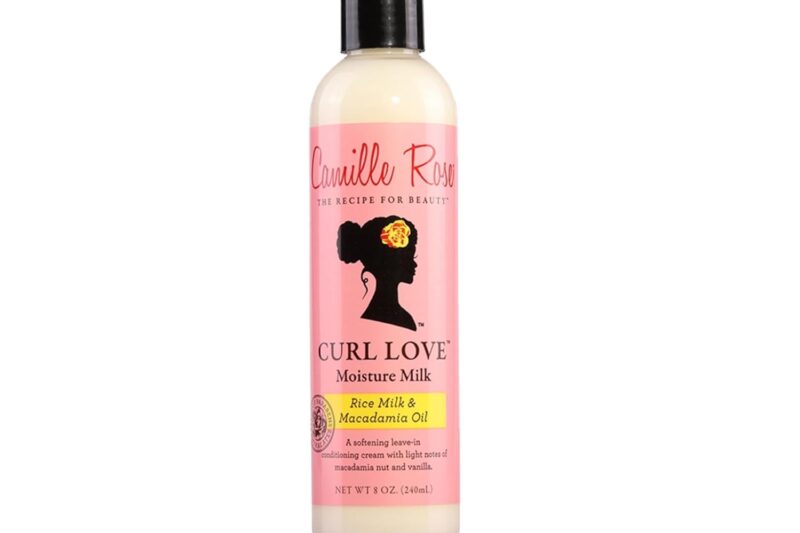 Camille Rose Curl Love Moisture Milk Leave-In Conditioner, with Rice Milk and Macadamia Oil to Soften, Smooth and Detangle Curly Hair, 8 oz