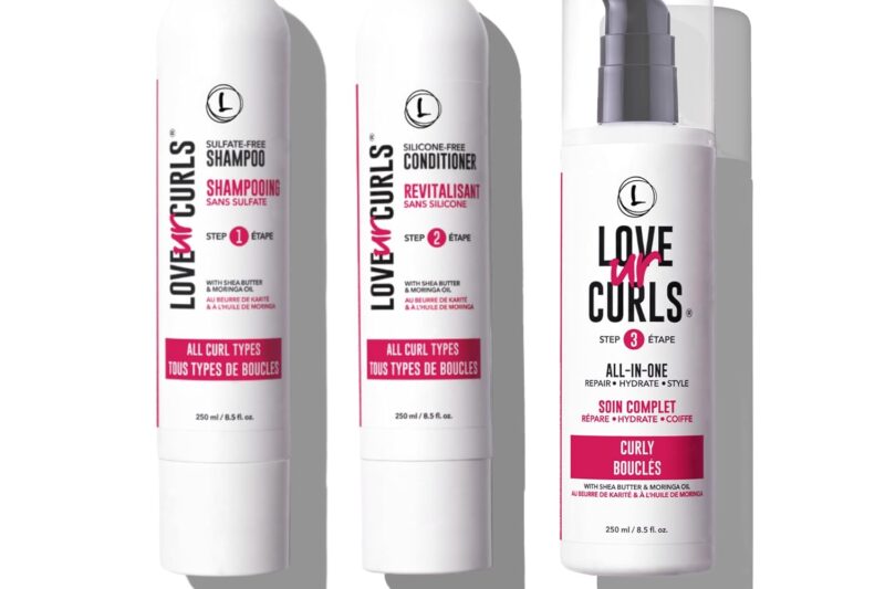 Love Ur Curls – Shampoo & Conditioner Set with All in One Curl Cream Styler for Curly Hair, 3 Step System for Repair and Moisturizing