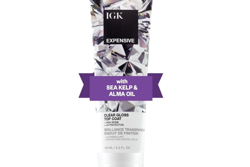 IGK EXPENSIVE Clear Gloss Top Coat | Shine + Strengthen + Smooth | Vegan + Cruelty Free | 4.2 Oz