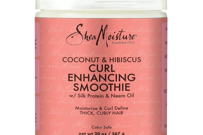 SheaMoisture Curl Enhancing Smoothie Hair Cream for Thick, Curly Hair Coconut and Hibiscus Sulfate Free and Paraben Free Curl Cream 20 oz