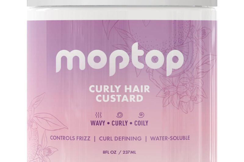MopTop Curly Hair Custard Gel for Waves, Coils & Kinks – Anti-Frizz Curl Moisturizer, Definer & Lightweight Activator with Aloe, Great for Dry Hair, 8oz
