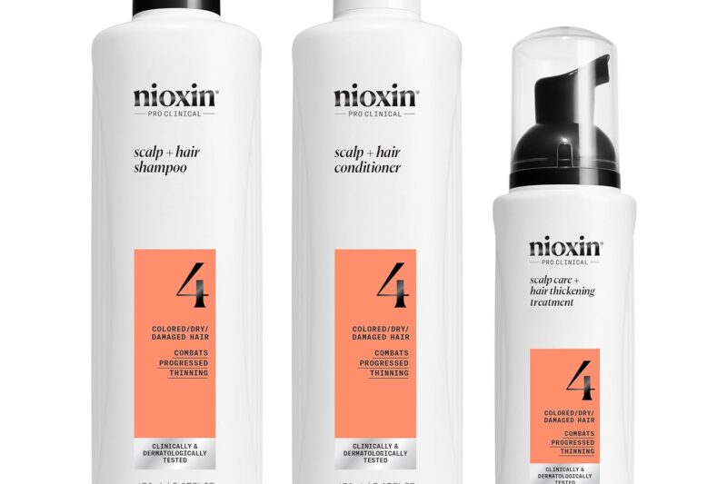 Nioxin Scalp + Hair Thickening System Kits | For Natural, Colored, & Damaged Hair with Light to Progressed Thinning | Strengthen & Boost Hair Density with Niacinamide & Biotin | 1 Month Supply